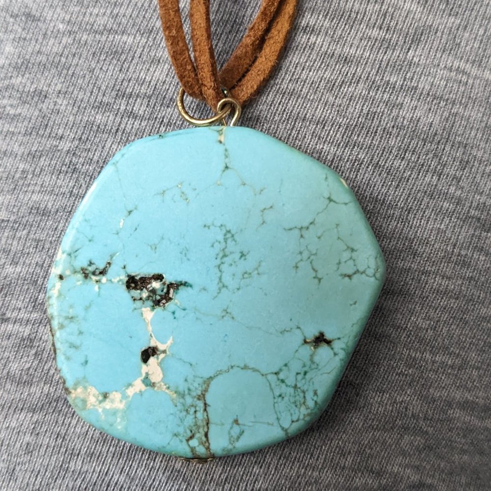 Dyed Howlite Pendant on Leather Cord